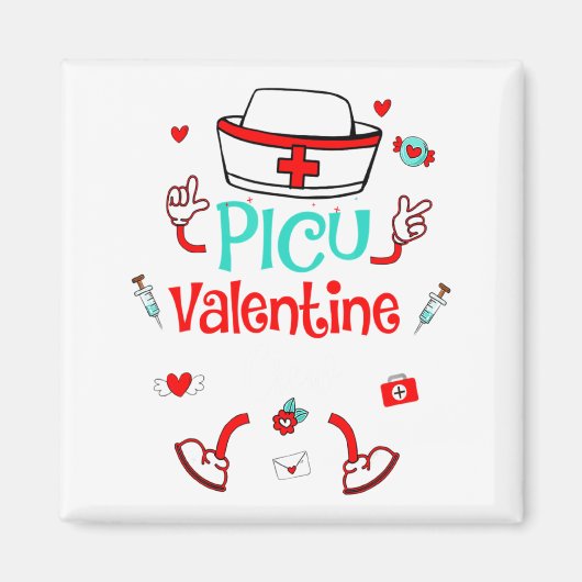 Funny Cu Valentines Day Nurse Crew Family Group  Magneet (Voorkant)