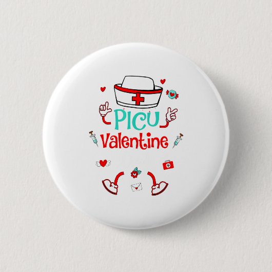 Funny Cu Valentines Day Nurse Crew Family Group  Ronde Button 5,7 Cm (Voorkant)