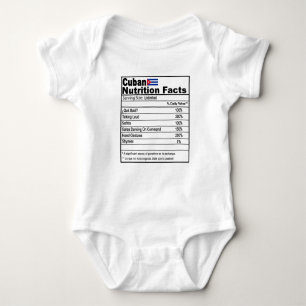 Funny Cuban Nutrition Fact Baby Onsie Romper