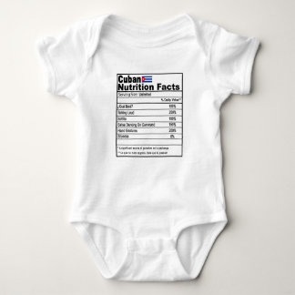 Funny Cuban Nutrition Fact Baby Onsie Romper