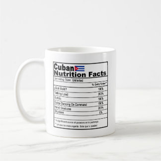 Funny Cuban Nutrition Fact Koffie Mok