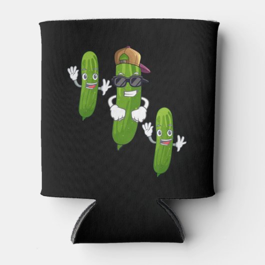 Funny Cucumber Pickle Dancing Food Blikjeskoeler (Voorkant)