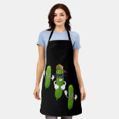 Funny Cucumber Pickle Dancing Food Schort (Gedragen)