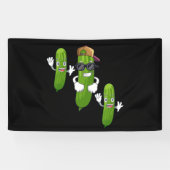 Funny Cucumber Pickle Dancing Food Spandoek (Horizontaal)