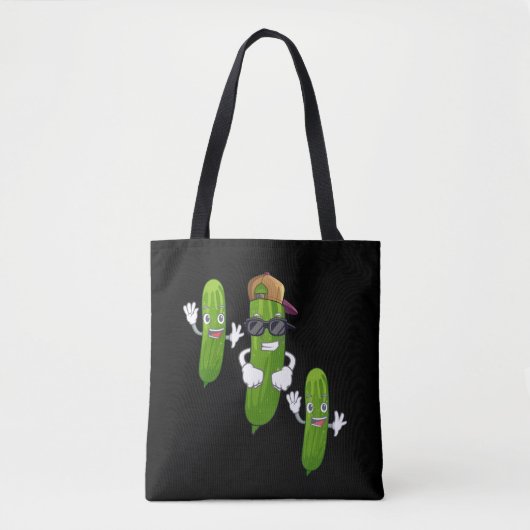 Funny Cucumber Pickle Dancing Food Tote Bag (Voorkant)