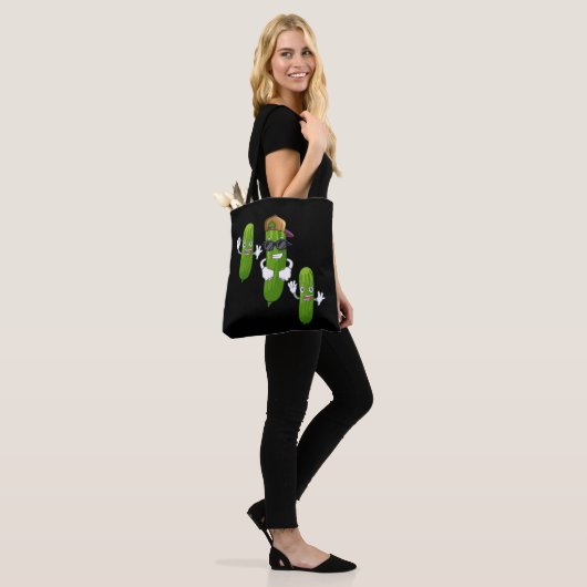 Funny Cucumber Pickle Dancing Food Tote Bag (Op model)