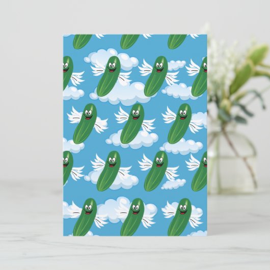 Funny Cucumber Pickles Food Humor Fantasy Bedankkaart (Staand voorkant)