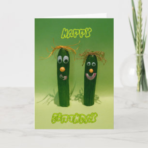 Funny Cucumbers Happy Birthday Wenskaart Kaart