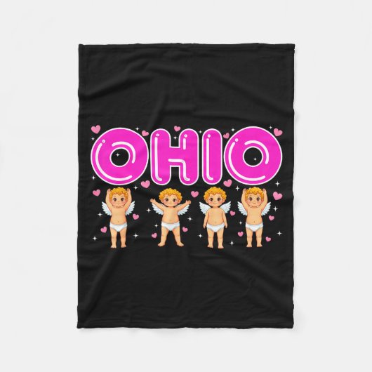 Funny Cud Ohio Midwestern Party O-h-i-o In Valenti Fleece Deken (Voorkant)