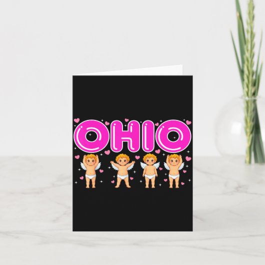 Funny Cud Ohio Midwestern Party O-h-i-o In Valenti Kaart (Voorkant)