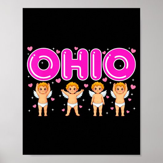 Funny Cud Ohio Midwestern Party O-h-i-o In Valenti Poster (Voorkant)