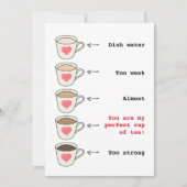 Funny cup of theeminnaar met platte Valentijnsdag Feestdagenkaart (Voorkant)