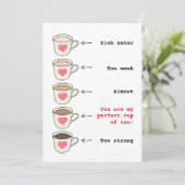 Funny cup of theeminnaar met platte Valentijnsdag Feestdagenkaart (Staand voorkant)