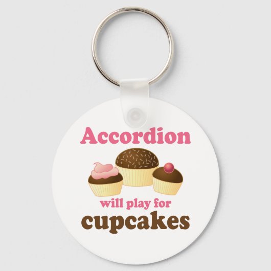 Funny Cupcake Accordion Music Quote Gift Sleutelhanger (Voorkant)