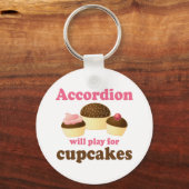 Funny Cupcake Accordion Music Quote Gift Sleutelhanger (Voorkant)