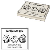 Funny Cupcake, Baking Custom Business, Large Rubberstempel (Gestempeld)