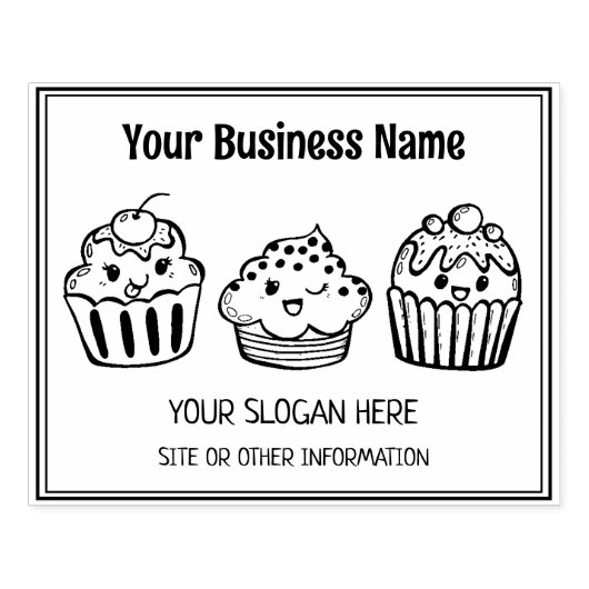 Funny Cupcake, Baking Custom Business, Large Rubberstempel (Afrduk)