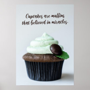 Funny cupcake Puns Living Room Food Wall Art Poster