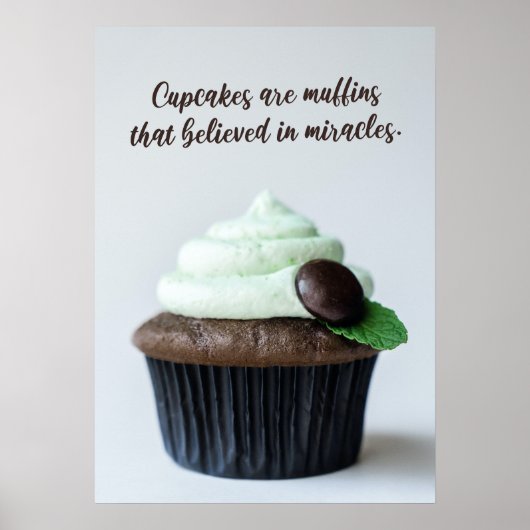 Funny cupcake Puns Living Room Food Wall Art Poster (Voorkant)