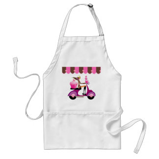 Funny Cupcake Scooter Girl Bakery Apron Standaard Schort