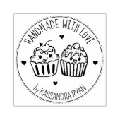 Funny Cupcakes, aangepast handgemaakt met liefde, Rubberstempel (Afrduk)