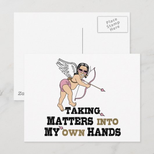 Funny Cupid Briefkaarten (Voorkant / Achterkant)