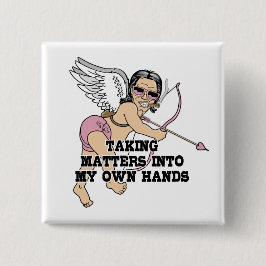 Funny Cupid Buttonnen Vierkante Button 5,1 Cm