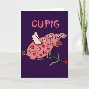 Funny Cupig Love Pig Feestdagen Kaart