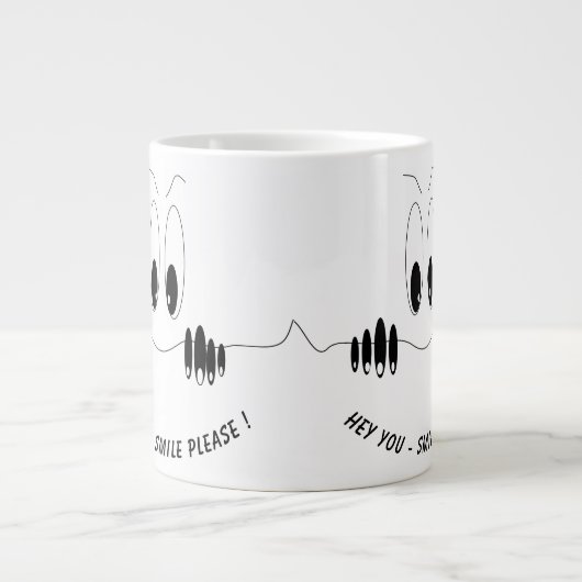 Funny Curiosity Eyes Coffee Mok Smile (Voorkant)