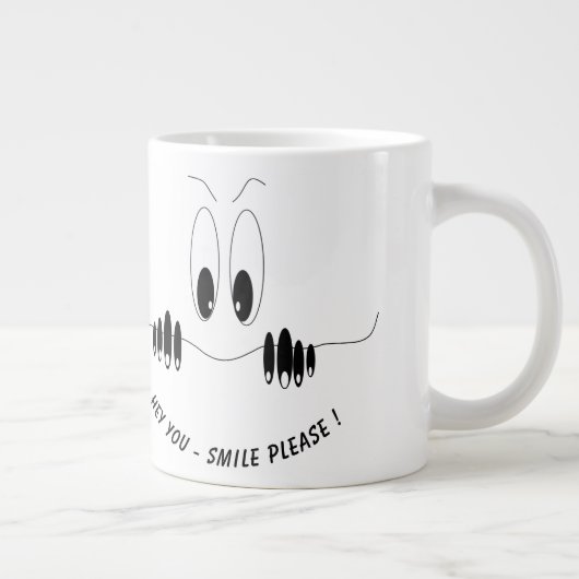 Funny Curiosity Eyes Coffee Mok Smile (Rechts)