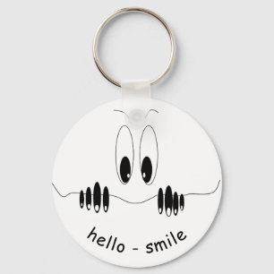 Funny Curiosity Eyes - Smile - Add Jouw tekst Sleutelhanger