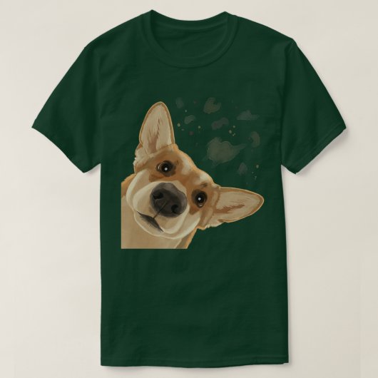Funny Curious Dog Welsh Corgi T-shirt (Design voorkant)