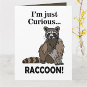 Funny Curious Raccoon Kaart (Gele Bloem)