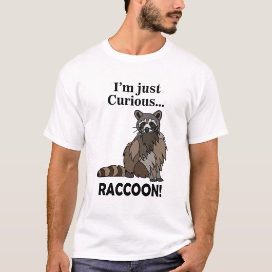 Funny Curious Raccoon T-shirt (Voorkant)