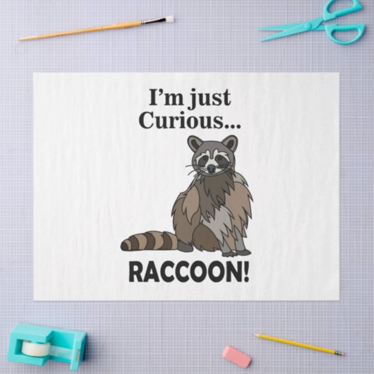 Funny Curious Raccoon Tissuepapier (Craft)