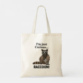 Funny Curious Raccoon Tote Bag (Achterkant)