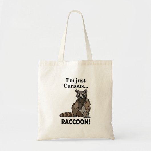 Funny Curious Raccoon Tote Bag (Voorkant)
