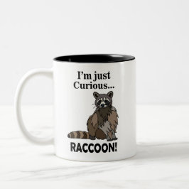 Funny Curious Raccoon Tweekleurige Koffiemok