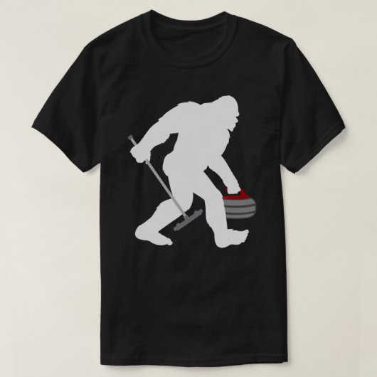 Funny Curling Bigfoot Gift Sasquatch Curling Lover T-shirt (Design voorkant)