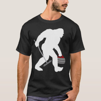 Funny Curling Bigfoot Gift Sasquatch Curling Lover T-shirt