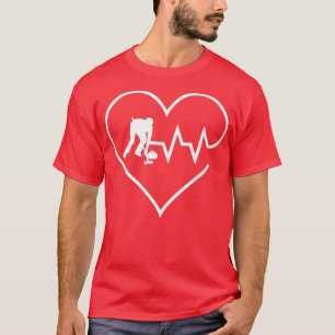 Funny Curling Hockey Heartbeat Curltroop Lover T-shirt