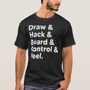 Funny Curling meme tekent hack board control peel T-shirt