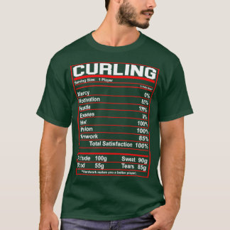 Funny Curling Nutrition Facts Gift Idea Women Mann T-shirt