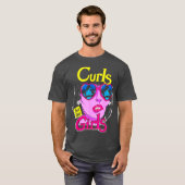 Funny Curls For Girls Gym Weightlifting Bodybuildi T-shirt (Voorkant volledig)