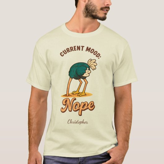 Funny “Current Mood: Nope” Custom Unisex Humor T-shirt (Voorkant)