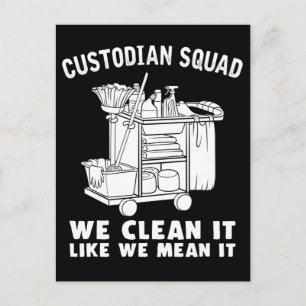 Funny Custodian Cleaning Humor Briefkaart