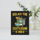 Funny Custodian School Cleaning Caretaker Briefkaart (Staand voorkant)