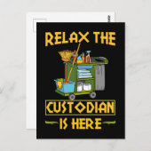 Funny Custodian School Cleaning Caretaker Briefkaart (Voorkant / Achterkant)