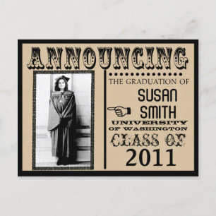 Funny Custom Afstuderen Card Aankondigingskaart