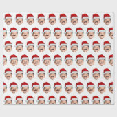 Funny Custom Baby Face Photo Santa Hat Christmas Cadeaupapier (Vlak)